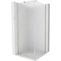Mexen Velar cabina doccia scorrevole 100 x 100 cm, ghiaccio, nichel spazzolato - 871-100-100-31-97
