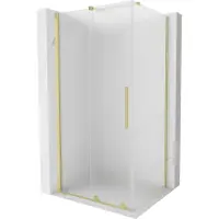 Mexen Velar cabina doccia scorrevole 110 x 70 cm, smerigliato, oro spazzolato - 871-110-070-31-55