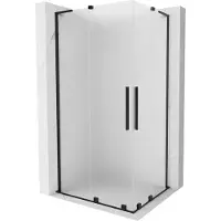 Mexen Velar L Duo cabina doccia scorrevole 100 x 90 cm, smerigliato, nero - 871-100-090-02-33-70