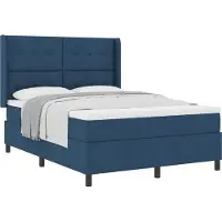 Syfax Letto a molle con materasso Blu 200 x 160 cm Tessuto