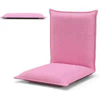 Costway Sedia da pavimento con schienale regolabile a 6 livelli, sedia da pavimento imbottita, sedia da gioco, lettino relax, divano pigro, portata 150 kg, sedia da meditazione rosa