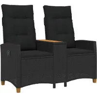 vidaXL Divano da esterno Liege con tavolino, 2 posti, 126 x 65 x 112 cm, rattan sintetico