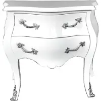 Casa Padrino Cassettone barocco 80 cm bianco/argento - Mobili barocchi