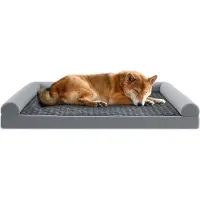 Costway XXL Letto ortopedico per cani di grandi dimensioni, divano per cani con cuscino per cani, rivestimento sfoderabile e lavabile, bordi rialzati, divano per cani, grigio