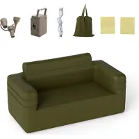Costway Divano gonfiabile per 2 persone, divano gonfiabile da campeggio con pompa integrata e borsa per riporlo, divano gonfiabile, divano gonfiabile