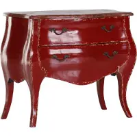 Casa Padrino Comodino in stile barocco, aspetto antico, colore rosso e legno, dimensioni 91 x 45 x 76 cm