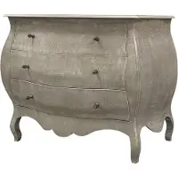 Casa Padrino cassettiera in legno massiccio con 3 cassetti grigio - Mobili in stile rustico fatti a mano - Qualità eccellente