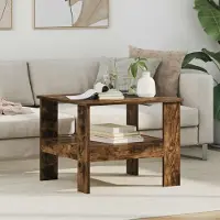 Prolenta Maison Exclusive - Tavolino in legno impiallacciato noce affumicato, dimensioni 57 x 55 x 45 cm