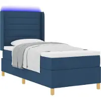 Syfax Letto a molle con strisce LED Blu 100 x 200 cm Tessuto