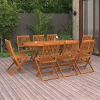 Prolenta Maison Exclusive - Set da pranzo da giardino 9 pezzi 180x90x75 cm in legno massello di acacia