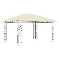 Syfax Gazebo con Zanzariera 4x3x2,73 m Crema 180 g/m²