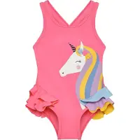 Color Kids Kid's Swimsuit with Application Costume intero Bambini (80, fuchsia)