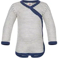 Engel Kids' Baby Wraparound L/S Bodysuit Intimo lana merinos Bambini (74/80, grigio/bianco)