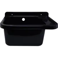 Adgo Lavabo per lavanderia e garage nero 50x34x21 cm