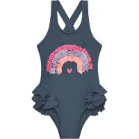 Color Kids Kid's Swimsuit with Application Costume intero Bambini (128, blu)