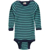 Engel Baby Long-Sleeved Bodysuit with Press Studs, Striped Bambini (86/92, blu/turchese)