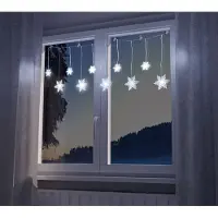 Spetebo Fiocchi di neve con luci fiabesche 135 x 20/30 cm - Colore: bianco freddo