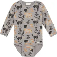 Minymo Kid's Body L/S AOP Sweat Intimo Bambini (62, grigio)