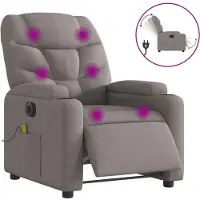 Syfax Poltrona Massaggiante Reclinabile Elettrica Tortora in Tessuto