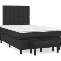 Syfax Giroletto a Molle con Materasso Nero 120x190 cm in Pelle finta