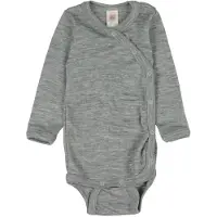 Engel Kids' Wraparound Bodysuit L/S Intimo lana merinos Bambini (62/68, grigio)