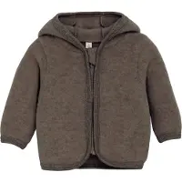 Huttelihut Baby's Jacket Bear Ears Wool Fleece Giacca di merino Bambini (56, marrone)