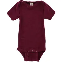 Engel Baby Bodysuit Short Sleeve with Press Studs on Shoulder Intimo lana merinos Bambini (62/68, lilla)