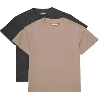 Minymo Kid's T-Shirt S/S Loose Fit 6683 (2-Pack) T-shirt Bambini (80, marrone)