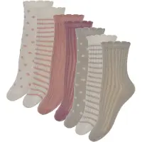 Minymo Kid's Socks with Pattern 7-Pack Calze casual Bambini (15-18, beige)