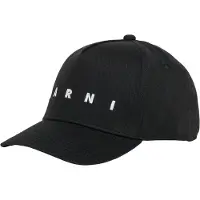 MARNI Cappello in twill di cotone con logo ricamato