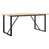 Syfax Tavolo da Pranzo Telaio a O 180x90x75,5 cm Legno Pino e Acciaio