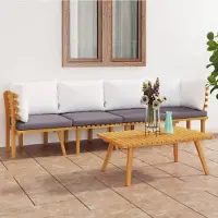 Prolenta Maison Exclusive - Set da giardino 4 pezzi con cuscini in legno massello di acacia
