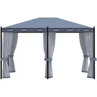 Syfax Gazebo con Schermi a Rete 3x4 cm Antracite in Acciaio