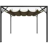 Syfax Gazebo da Giardino con Tetto Retrattile 3x3 m Talpa 180 g/m²
