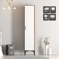Skye Decor , Kumsal S - Noce, Bianco, Armadio, Noce, 100% PANNELLI DI PARTICELLE RIVESTITI IN MELAMMINA, 40 x 201,4 x 47,5 cm