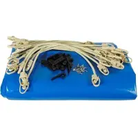 Ubbink Copertura invernale e di sicurezza per piscina in legno, , rettangolare 350x650, blu, 550 g