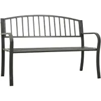 The Living Store Panca da giardino grigia 120 cm in acciaio