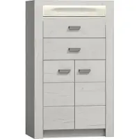 Mirjan 24 Cassettiera con illuminazione a LED CHALAPATA – larghezza 76 cm, rovere kraft bianco