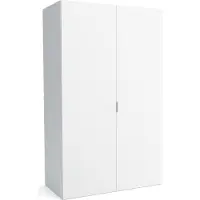 Furnlux Classic FURNLUX Armadio stuoia A Bianco 110cm / Colore principale: Bianco / Dimensioni: 110 x 60 x 205 cm