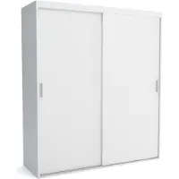 Furnlux Classic FURNLUX Armadio stuoia A Bianco 110cm / Colore principale: Bianco / Dimensioni: 110 x 60 x 205 cm