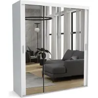 Furnlux Classic FURNLUX Armadio stuoia A Bianco 160cm / Colore principale: Bianco / Dimensioni: 160 x 60 x 205 cm