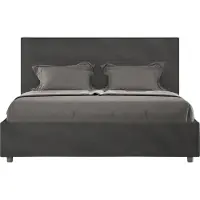 Ityhome - Letto matrimoniale francese senza rete imbottito 140x210 microfibra grigio Mika