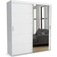 Furnlux Classic FURNLUX Armadio stuoia A Bianco 140cm / Colore principale: Bianco / Dimensioni: 140 x 60 x 205 cm