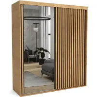 Furnlux Classic FURNLUX Armadio mat A Nero e Marrone 130cm / Colore principale: Nero / Dimensioni: 130 x 60 x 205 cm