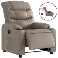 Syfax Poltrona Reclinabile Elettrica Cappuccino in Pelle finta
