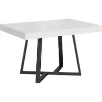 Ityhome - Tavolo allungabile 130/390x90 cm Zeplir bianco frassino gambe antracite