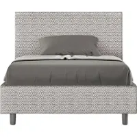 Ityhome - Letto una piazza e mezza contenitore imbottito 120x210 tessuto Aragona 1 bianco Adele