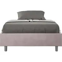 Ityhome - Letto una piazza e mezza con rete imbottito 120x210 microfibra glicine Azelia