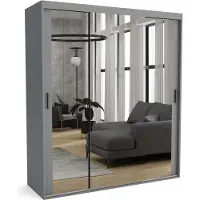 Furnlux Classic FURNLUX Armadio stuoia A Grigio 230cm / Colore principale: Grigio / Dimensioni: 230 x 60 x 205 cm