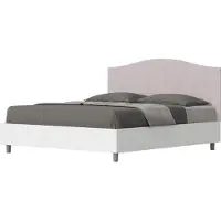 Ityhome - Letto contenitore 160x190 struttura bianco frassino testata microfibra glicine Grace